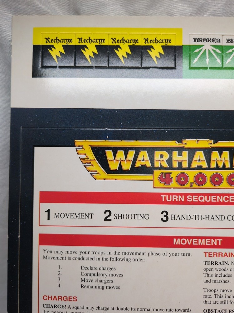 Warhammer 40k Second Edition Starter Set Sheet 7