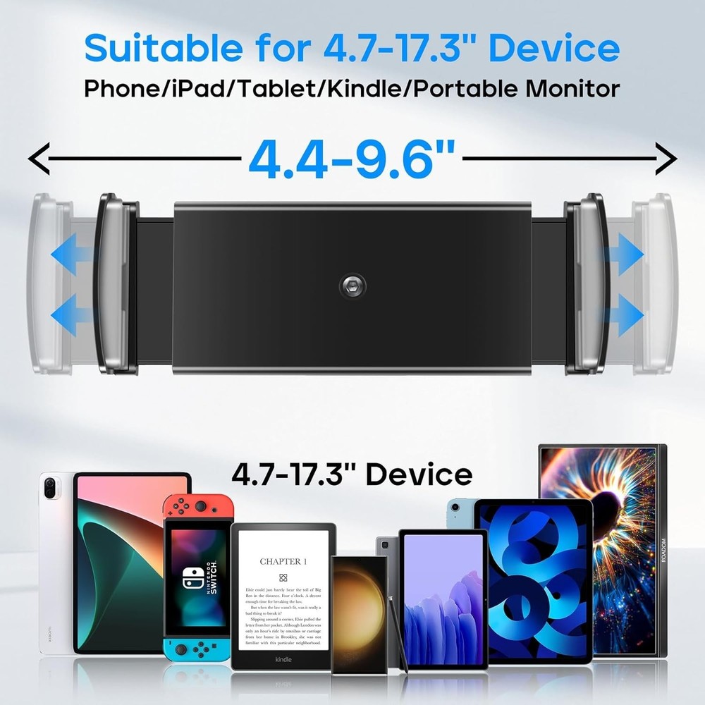 Ergonomic Tablet Stand - Foldable Holder with Adjustable Viewing Angles, Black