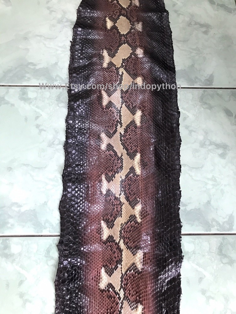 Genuine Python Leather, Exotic Snake Skin, Brown SnakeSkin, Multicolor Leather