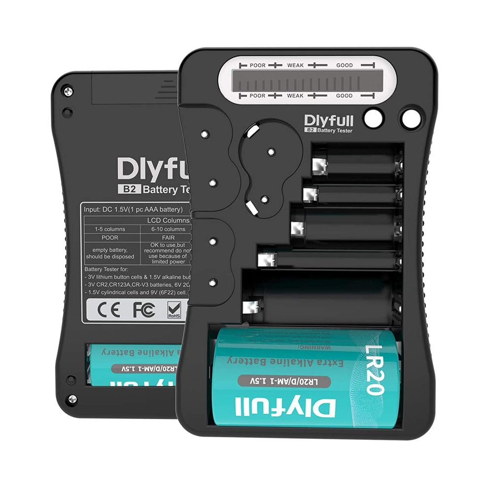 Digital LCD Battery Tester AA AAA C D 9V CR2032 Button Cell Checker