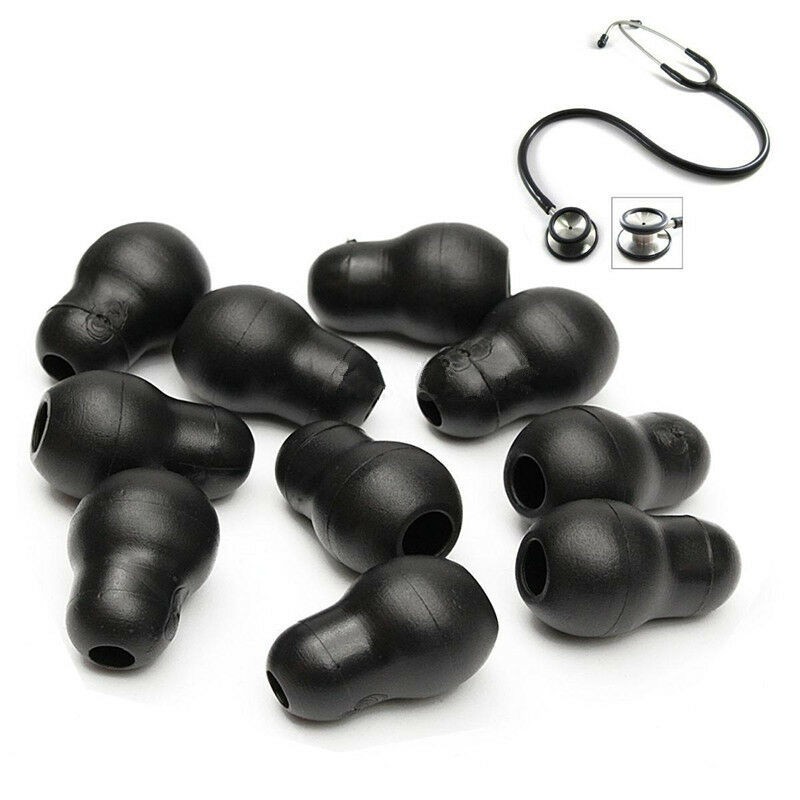 10Pcs Silicone Black Soft Eartips Earplug Earpieces For Littmann Stethoscope