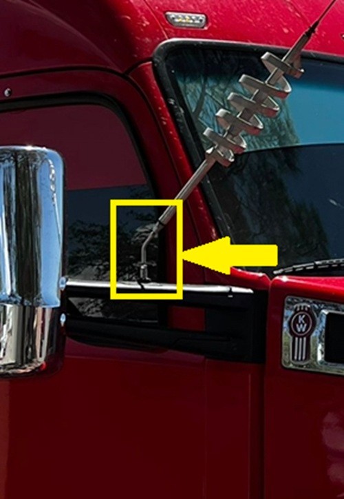 KENWORTH T680 Cb Radio Antenna BRACKET Cricket Style 45 degrees SS PAIR SET