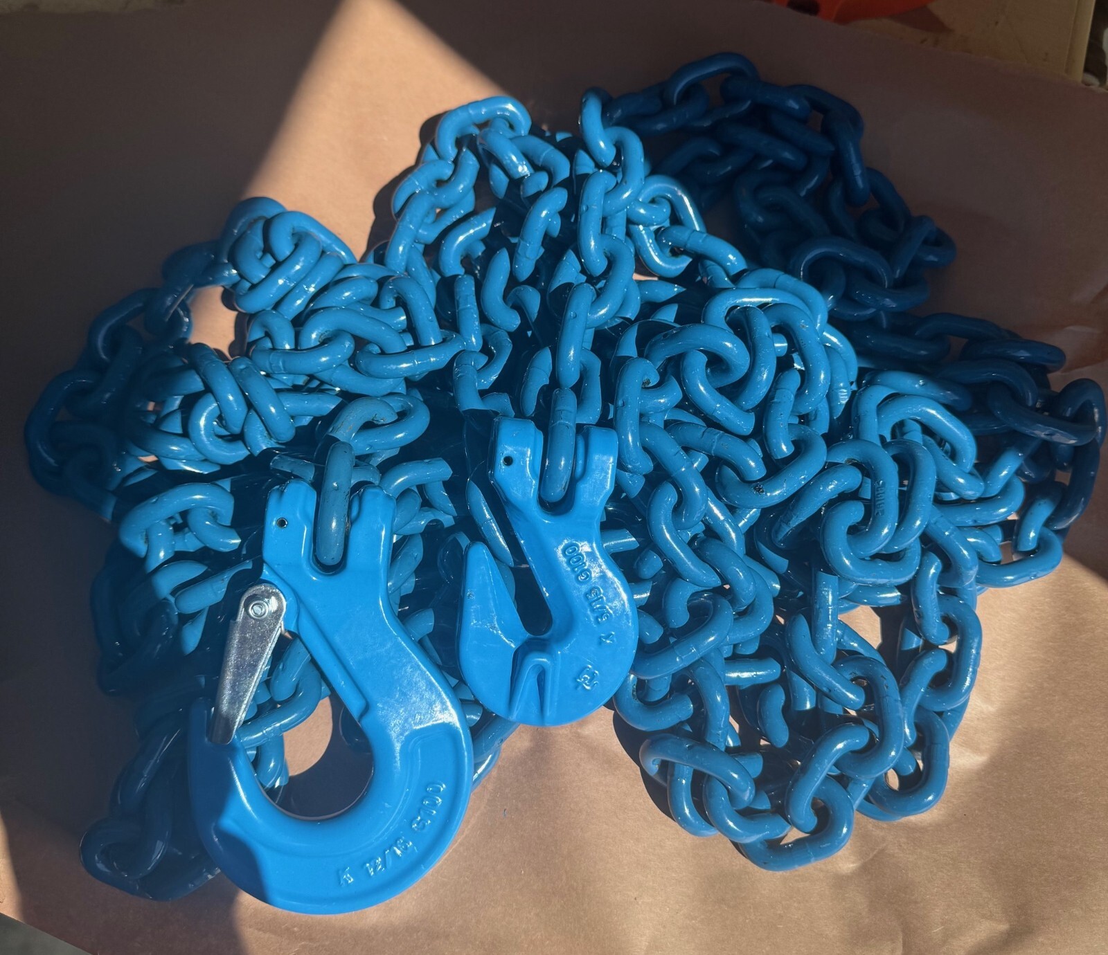 5/16" x 20' Chain Attached w/Grab Hook and Sling Hook -Grade 100