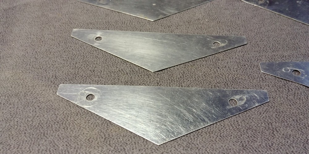 15 1940s Triangle Backplate Cabinet Door Drawer Handle Pull Hardware Lot