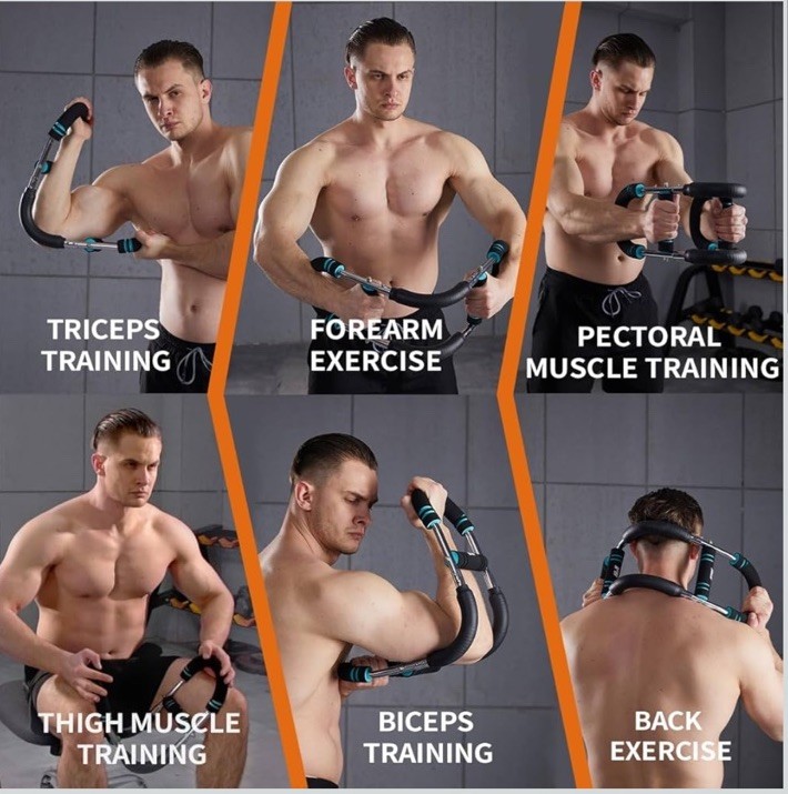 HOTWAVE Twister Arm ExerciserAdjustable Spring Workout Bar Forearm Triceps Che