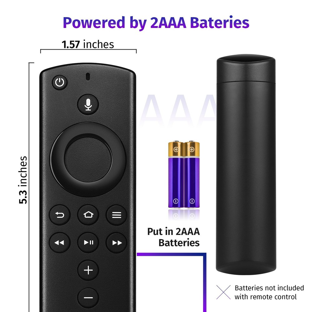 Replacement Voice Remote Control Fit for Fire Smart TVs Stick,TV Black