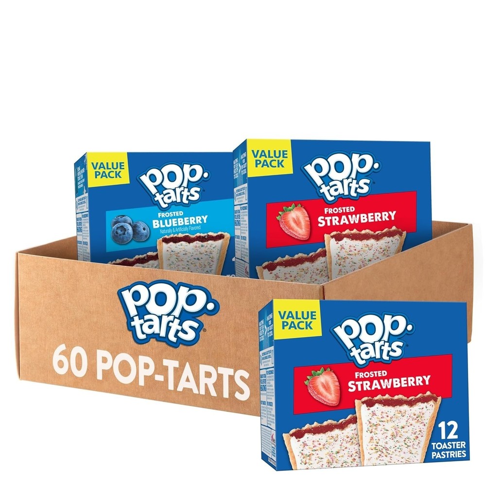 Toaster Pastries Assortment 60-Pack for Snacking