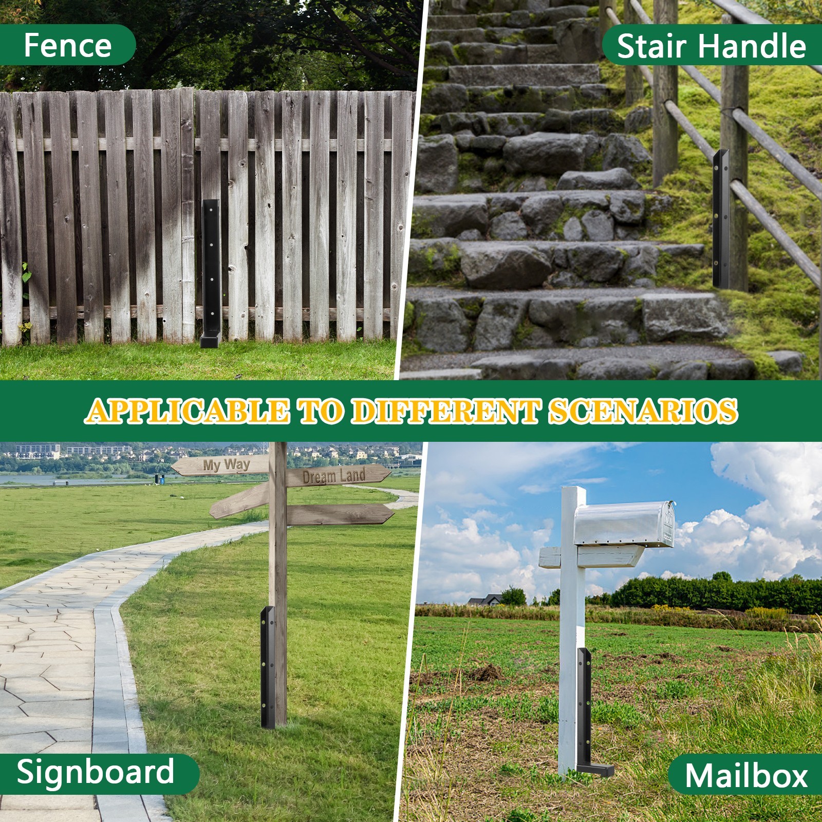 Fence Post Repair Kit Fence Post Anchor,Fence Post Spikes&Brackets, Fence Stakes