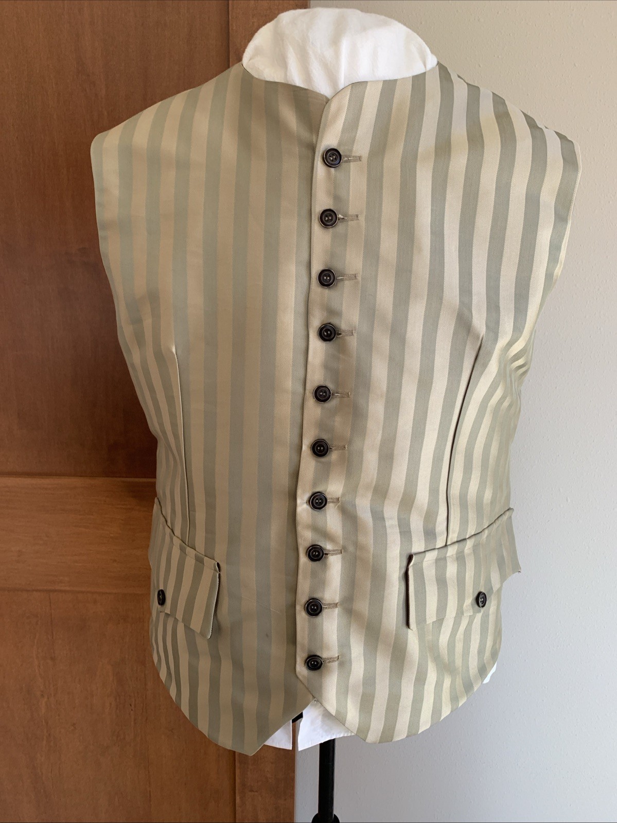 Outlander, Colonial, Rev War, Pirate, 18th C. Lined Striped Vest. LG. (46”) NWOT