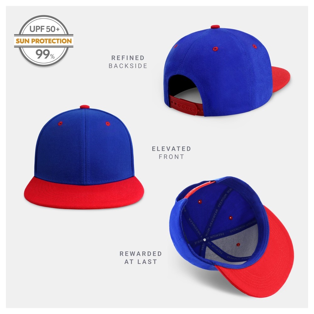 CHOK.LIDS Flat Bill Visor Classic Snapback Hat Blank Adjustable Brim High Top