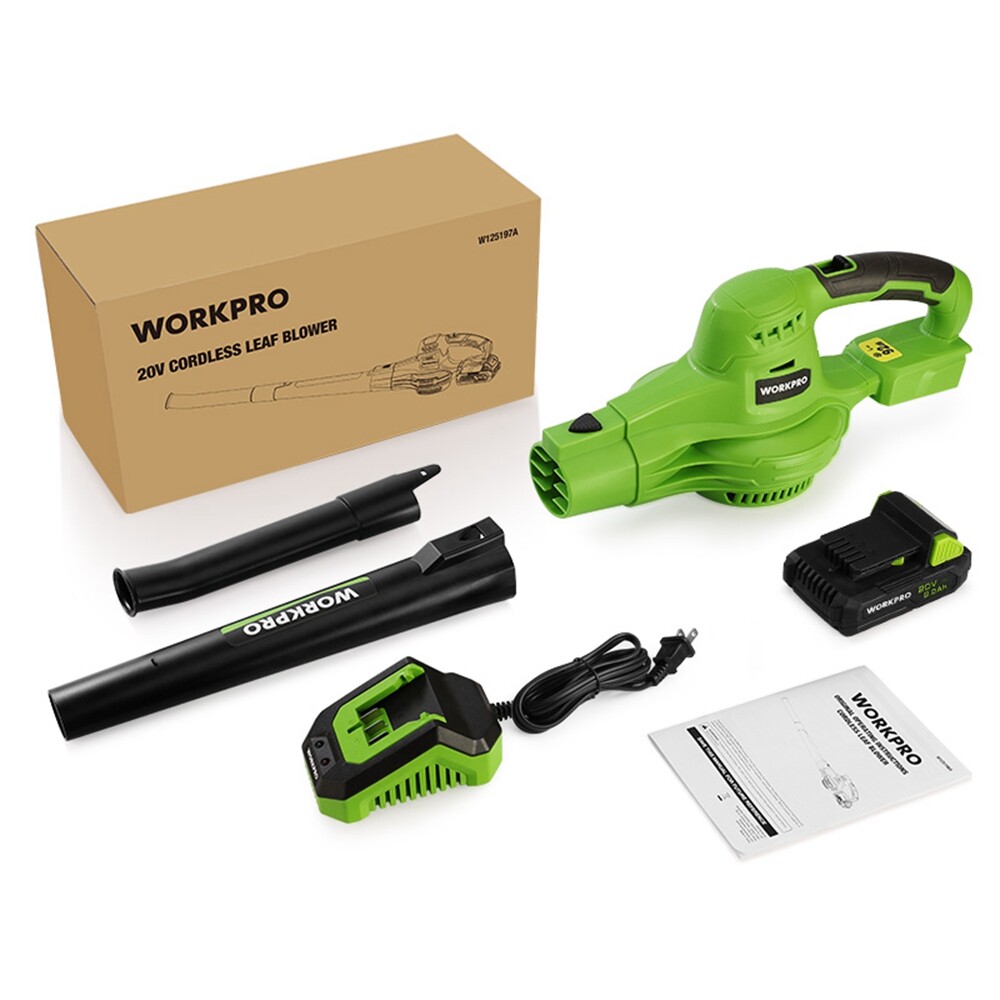 WORKPRO Cordless Leaf Blower, 20V Battery Powered 2-Speed Control Lightweight
