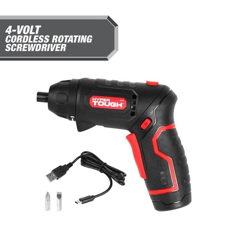 4V Cordless Rotating Screwdriver Compact Lightweight Adjustable Handle LED Light