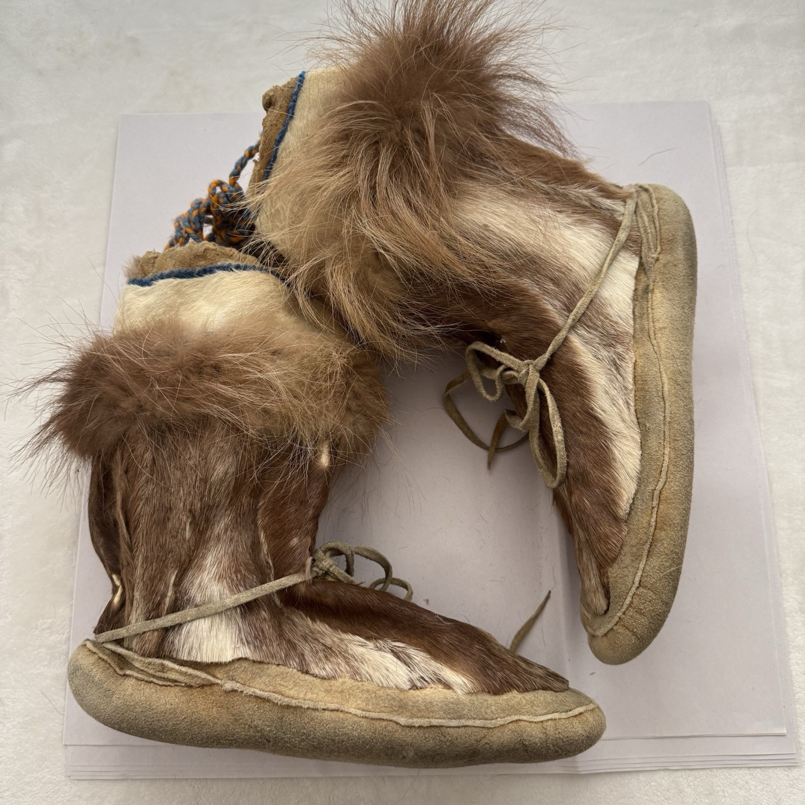 Catherina Attla Handmade Mukluks 1970s Koyukon Elder Real Fur Authentic Rare
