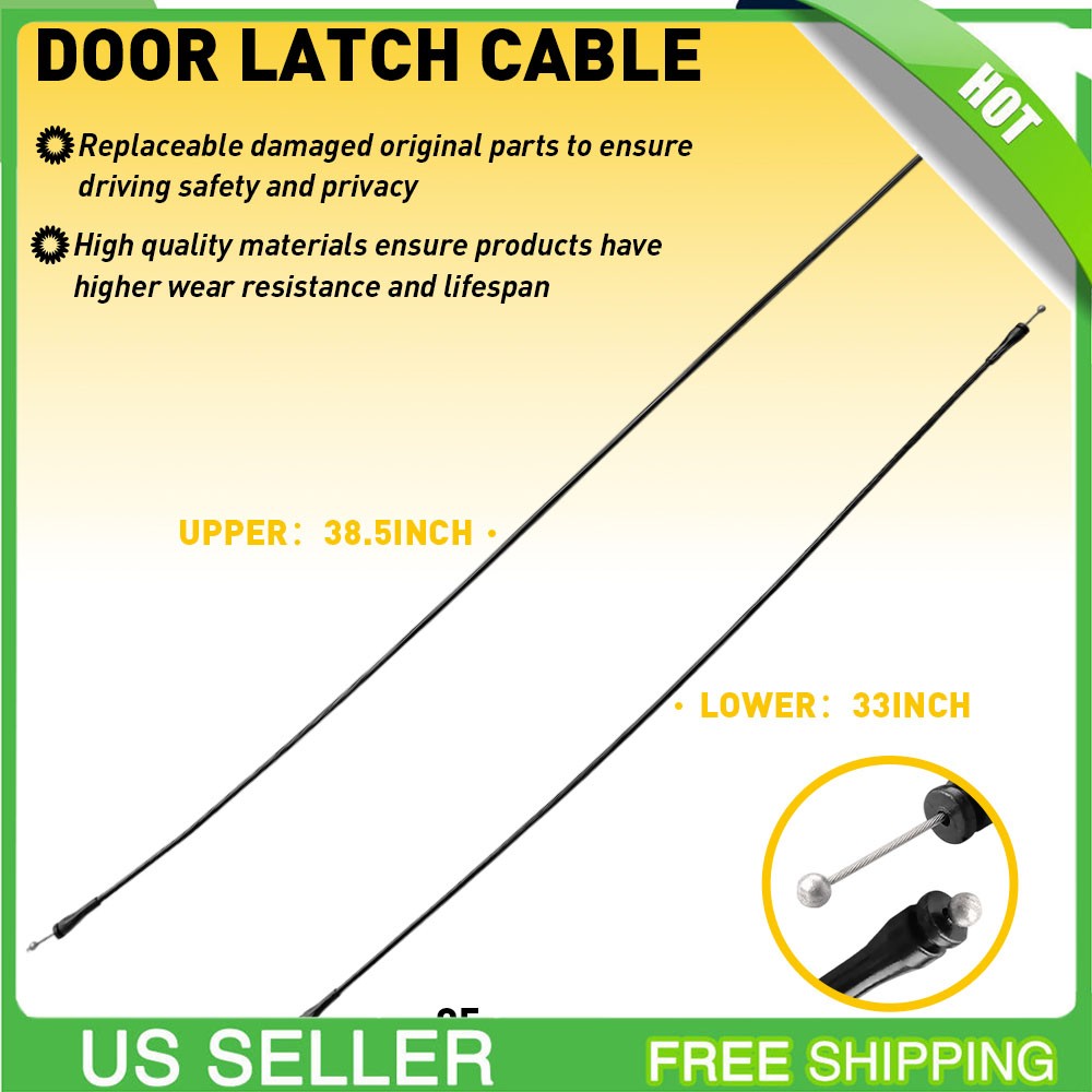 Release Cables Upper and Lower Latches Left Side Cargo Door for Ford E-150 E-250