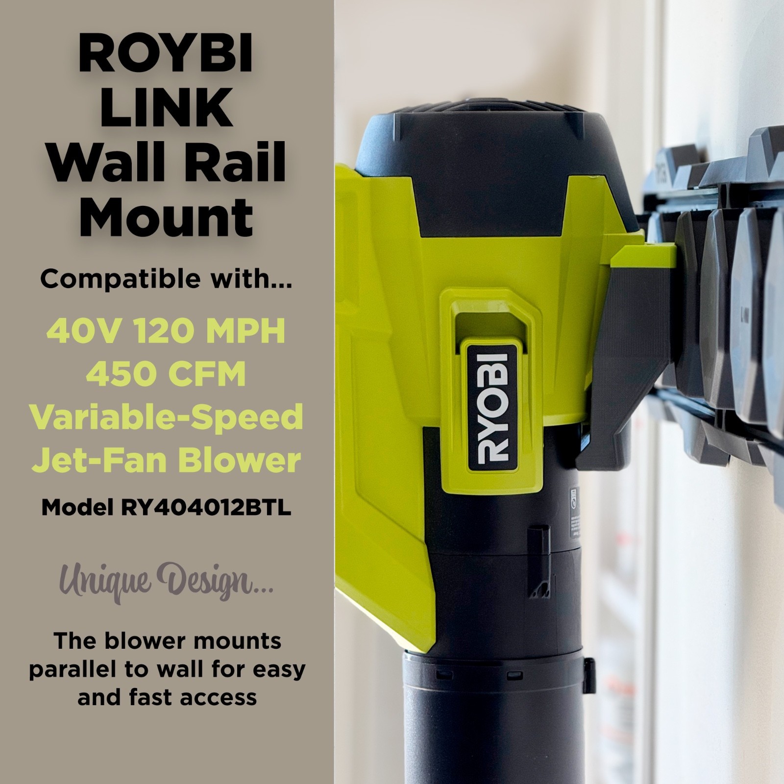 RYOBI LINK Blower Wall Mount: Model RY404012