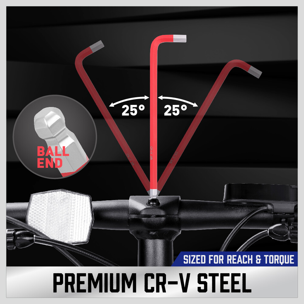 36pc Hex Key Allen Wrench Set Ball End SAE Metric Star Long Arm Industrial Grade