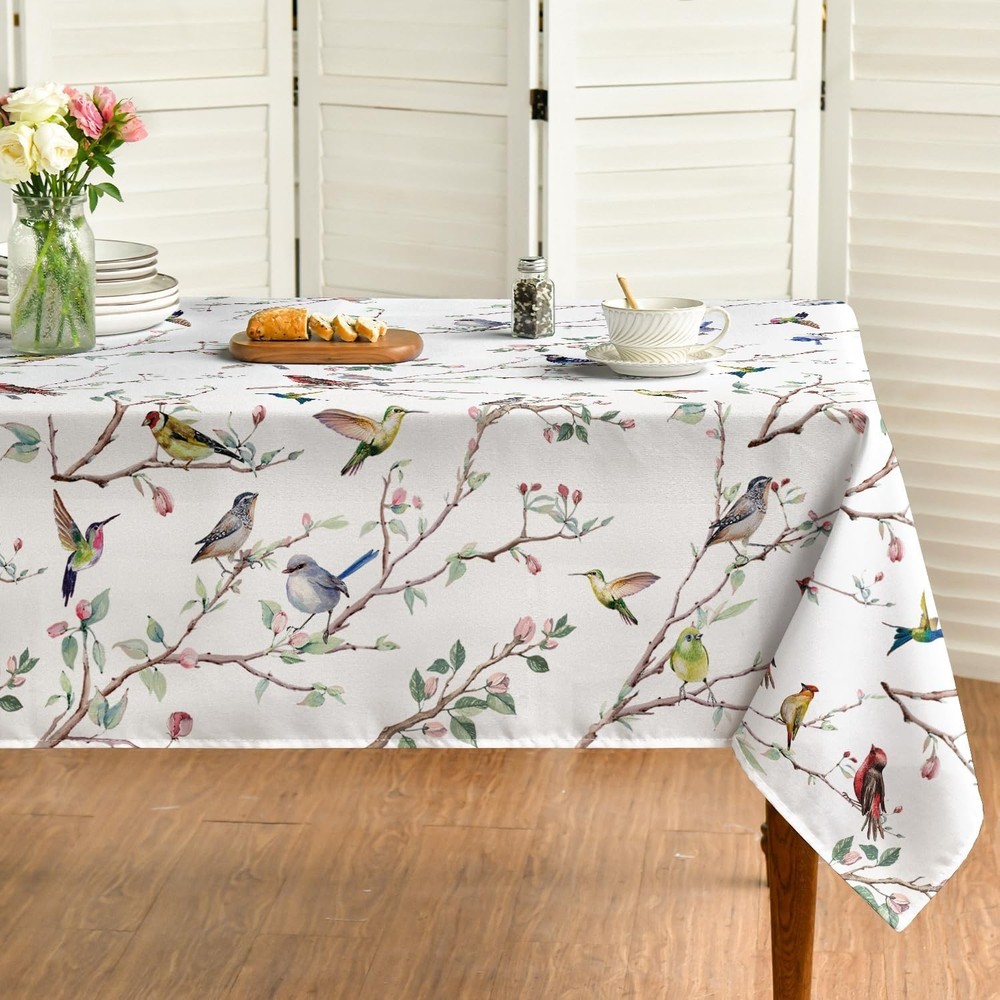 Horaldaily Spring Summer Tablecloth 60x104 Inch 60 x 104 (Rectangular), White
