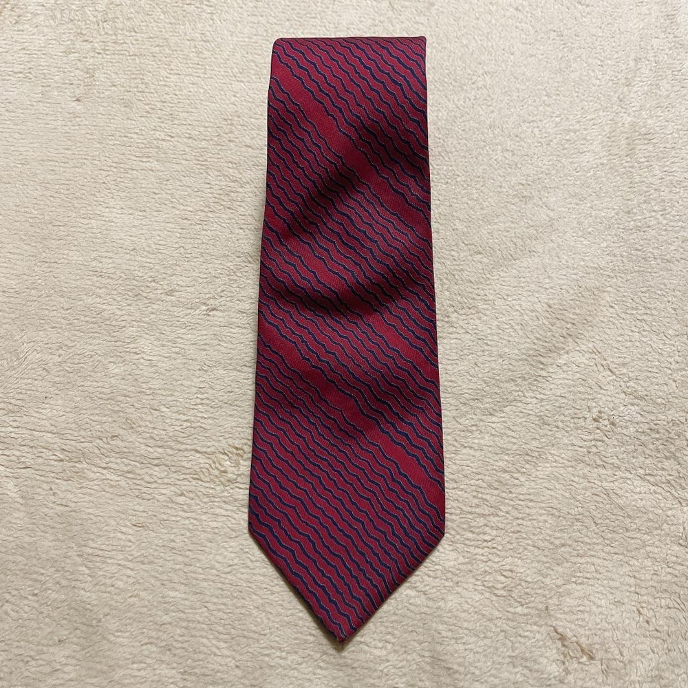 Jim Thompson Silk All-over Pattern Tie Red Glossy