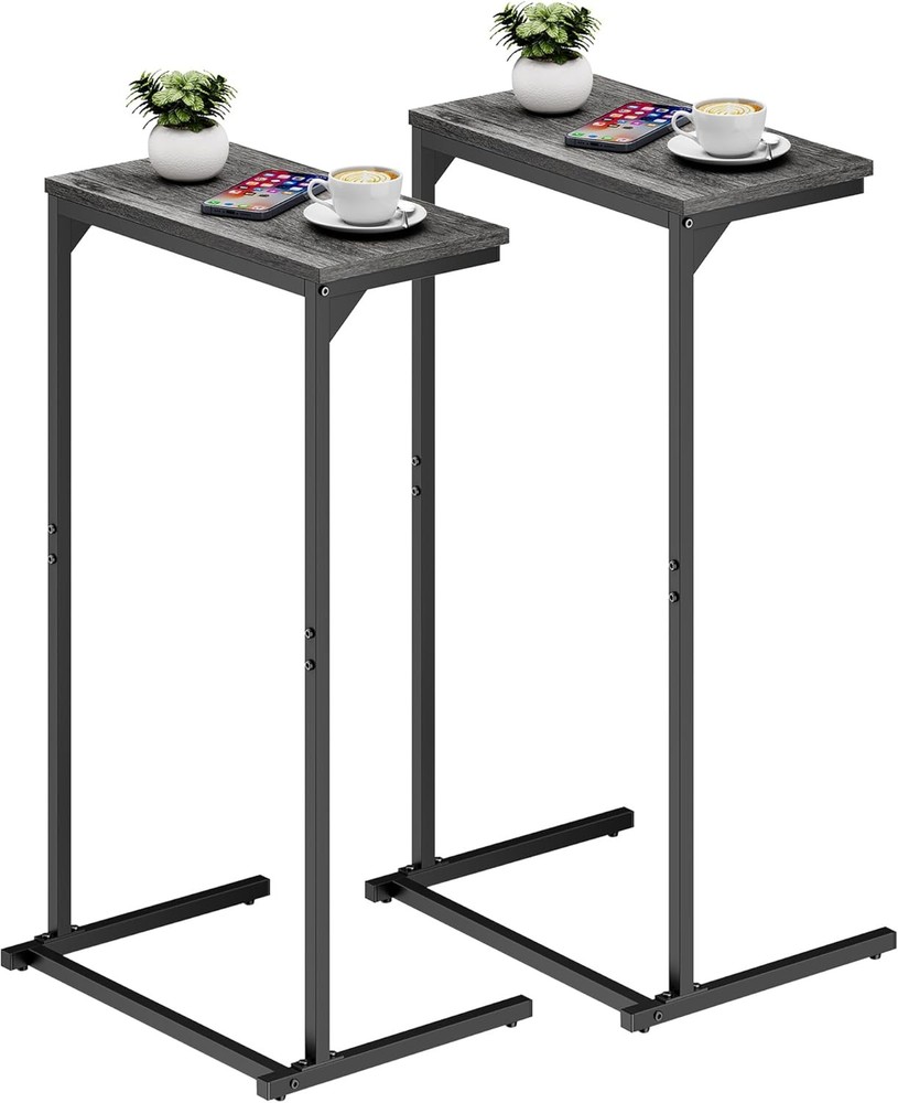 C Shaped End Table Small Side Table Set of 2 28.7 inch Tall Couch Table Sofa