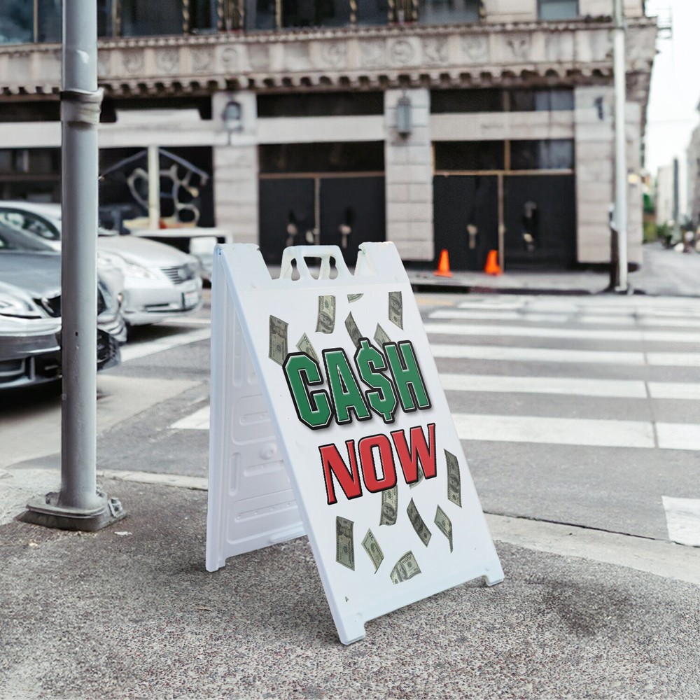 A-frame Sidewalk Cash Now 24" x 36" Double Sided A-Frame Sidewalk Sign