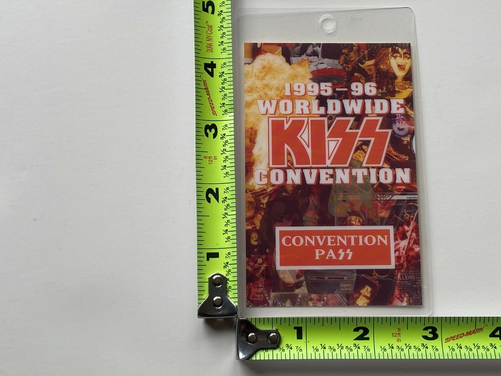 KISS vintage Laminate Pass Unplugged Convention Concert Tour 1995 Orange Logo