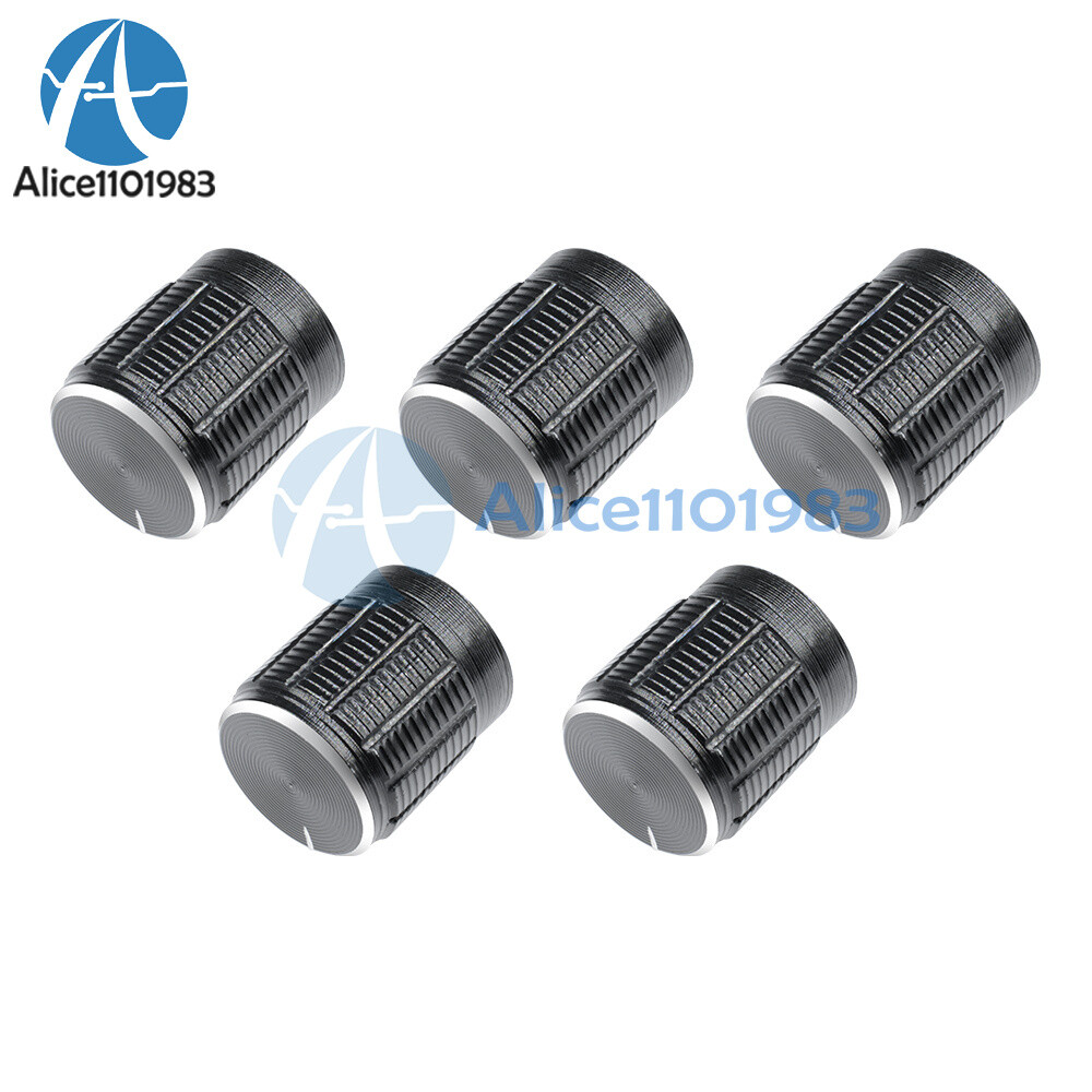 5PCS Useful Volume Control Rotary Knobs For 6mm Dia Knurled Shaft Potentiometer