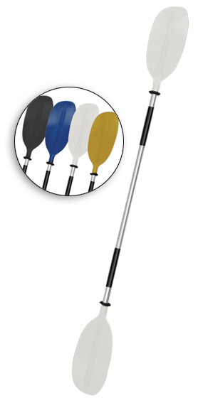 Oceansouth Aluminum Kayak Paddle White Asymmetric Detachable Lightweight Canoe