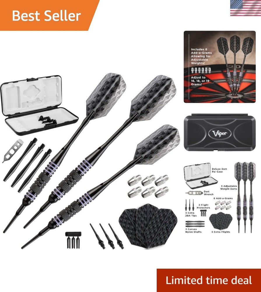 Bobcat Adjustable Weight Soft Tip Darts with Storage/Travel Case