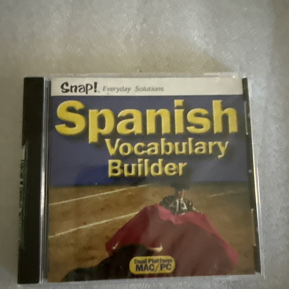 Spanish Vocabulary Builder CD-ROM Snap! 2001 Mac PC Language Learning New Sealed