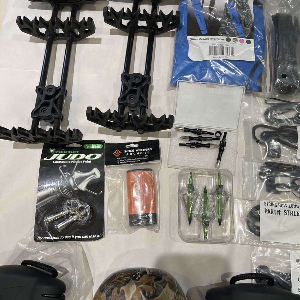 Large New Assorted Archery Quivers/Strings/Broadheads/Vanes/Guards See Pics
