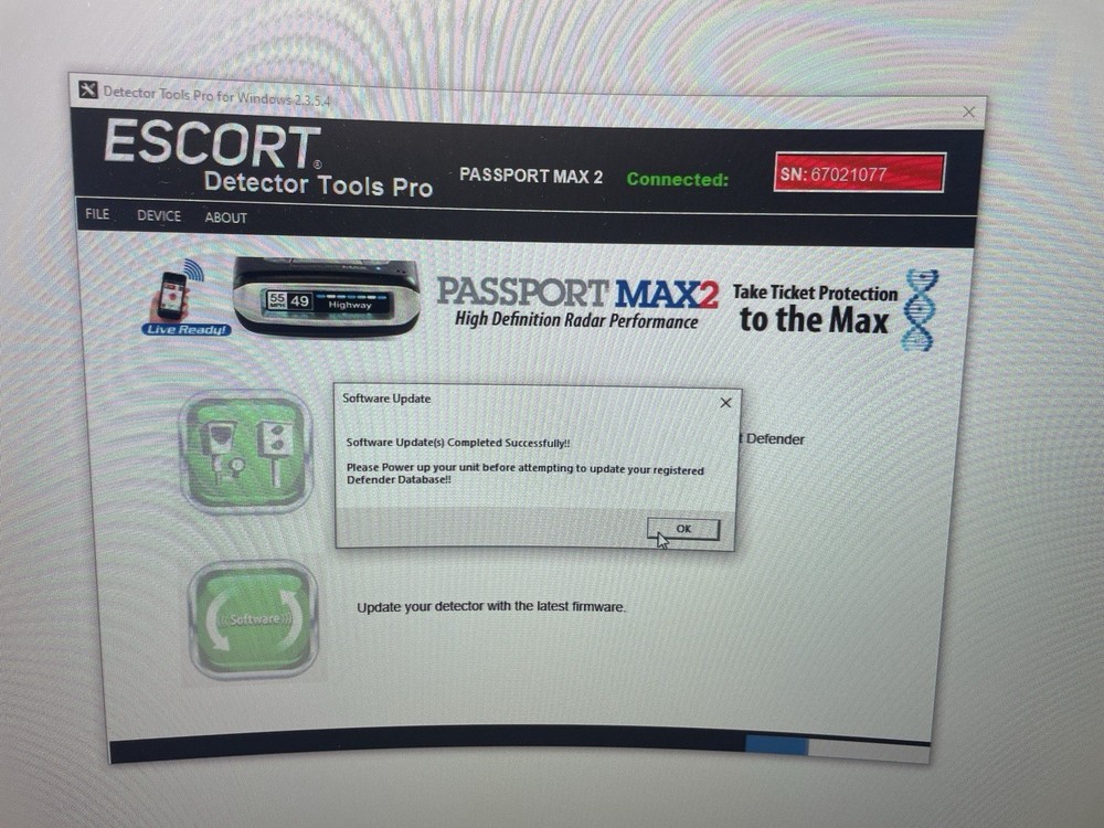 ESCORT PASSPORT MAX BLUETOOTH Radar Detector Tested UPDATED
