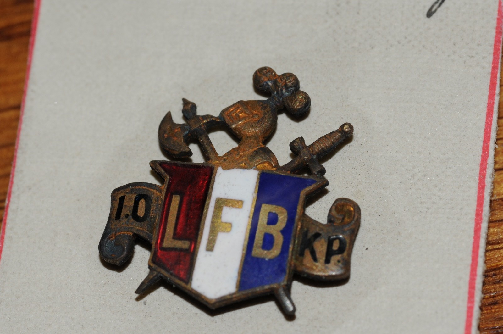 LFB 10KP Fraternal Organization Lapel Pin Gold Filled 1903 Historical NOS Old**