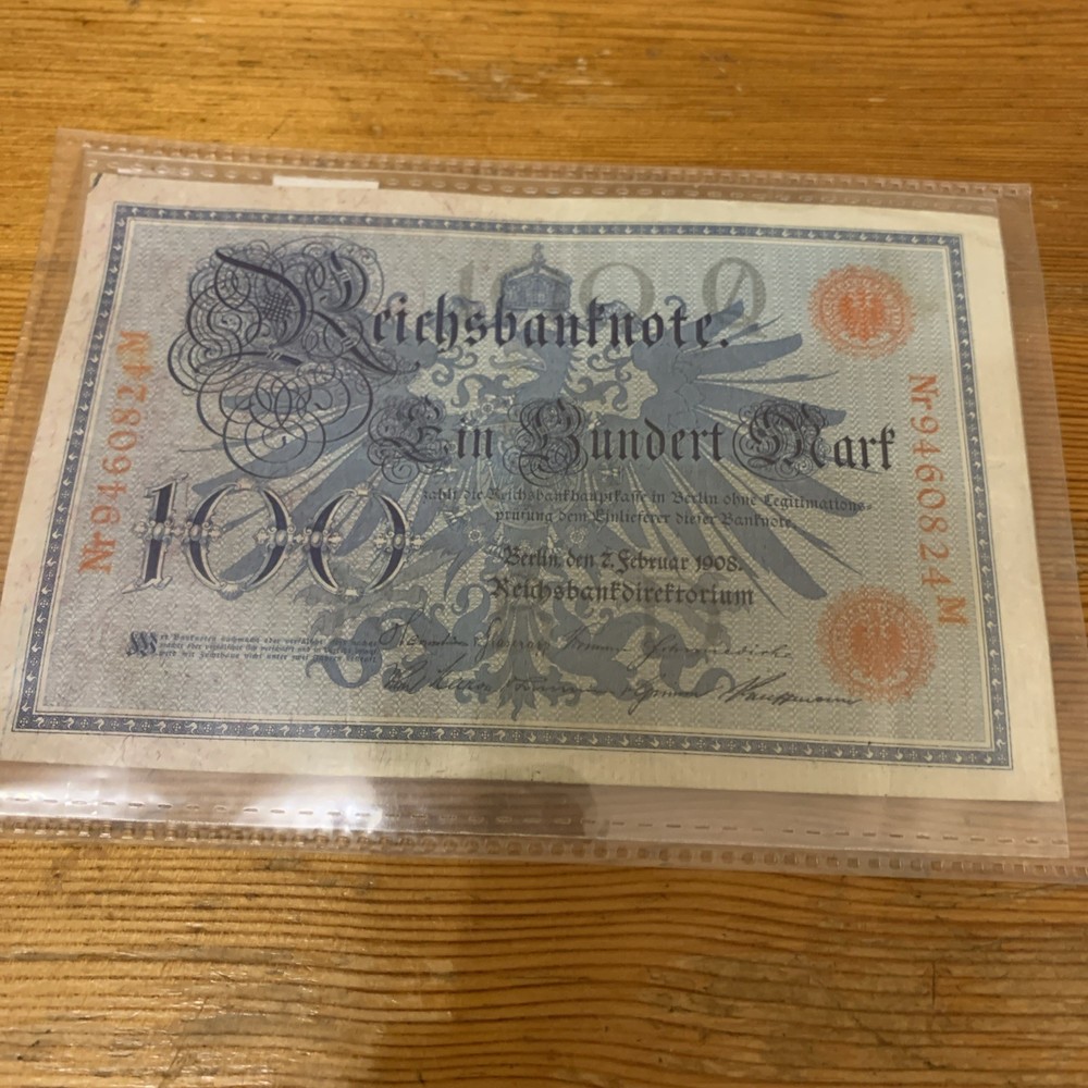 Germany Banknotes. 100Mark. Dated 1908. Reichsbanknote.