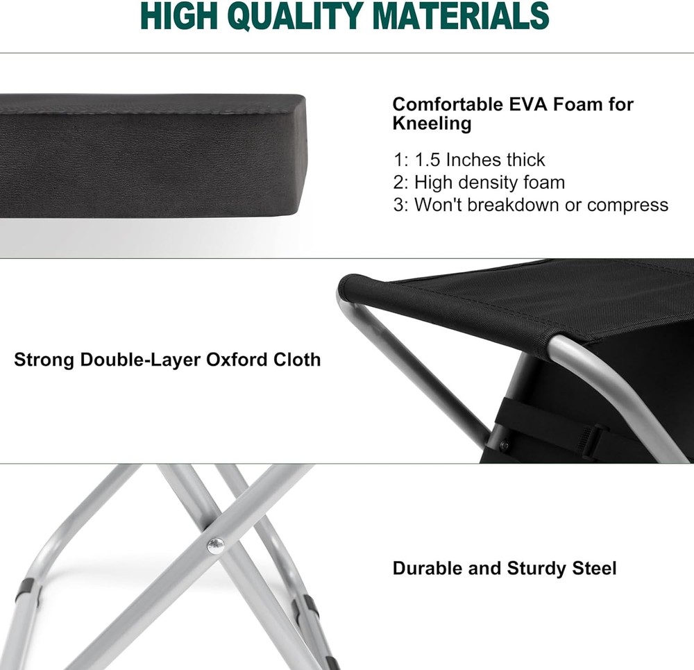 MAXPACE Garden Kneeling Pad and Foldable Gardening Stool 2 in 1, Extra Thick Sof