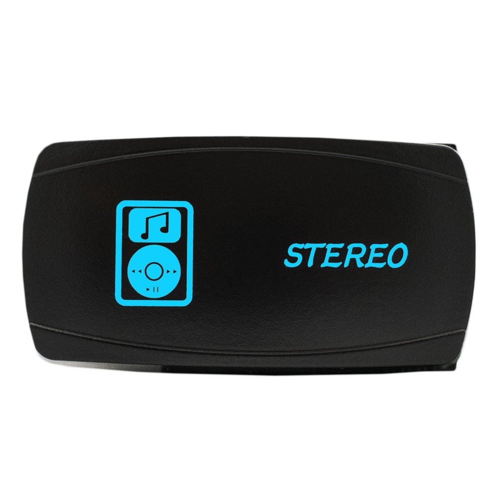BLUE LED Horizontal STEREO Rocker Switch 4WD 4X4 UTV Waterproof