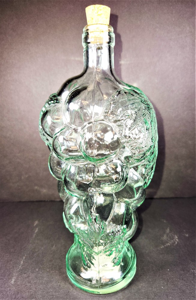 Vimaco HiMark Grape Cluster Corked Bottle Made in Spain 10" Label on Bottom