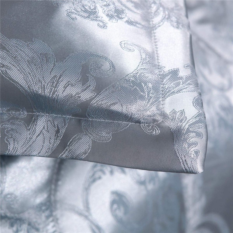 Silver Comforter Set Soft Microfiber Bedding Queen Pillow Shams Machine Washable