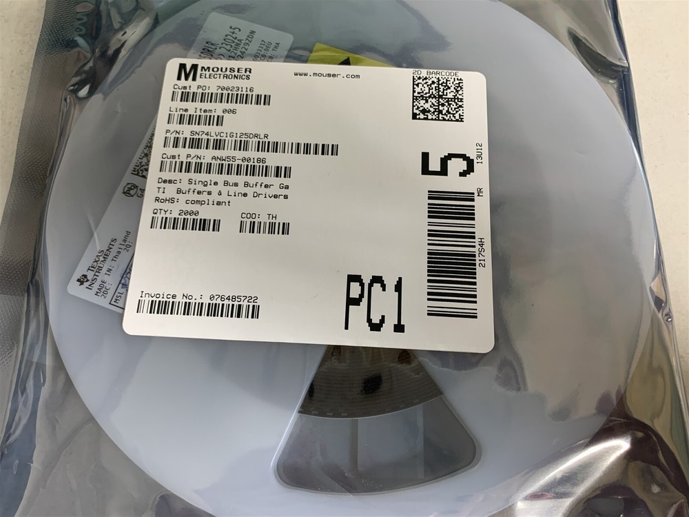 New 2000PCS SN74LVC1G125DRLR Texas Instruments Single Bus Buffer Gate 3 State