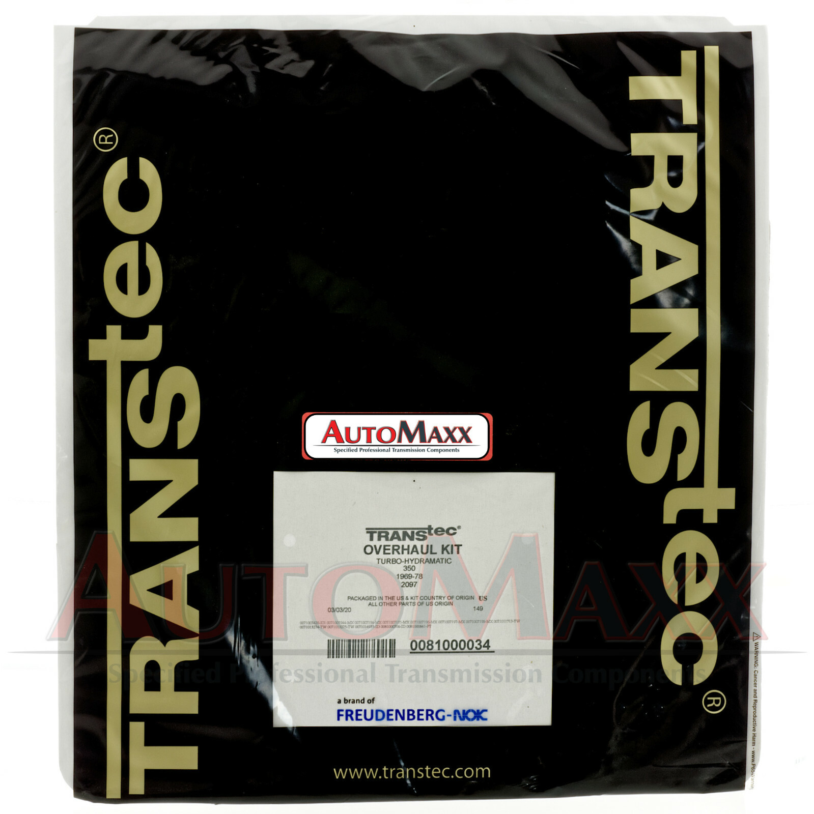 GM TH350 TRANSMISSION REBUILD - Master Kit with Steels - TRANSTEC 1969 -1979