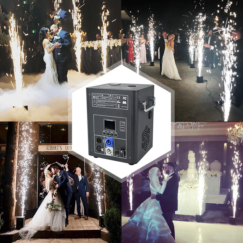 Cold Spark Firework Machine 750W DJ Event Party Stage Effect 4PCS Flight Case