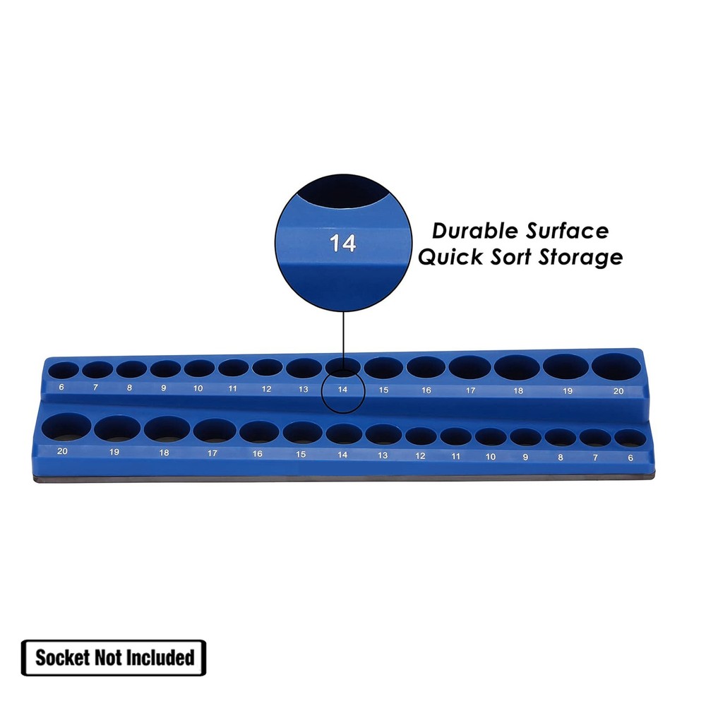 Metric Magnetic Socket Organizer Set 3PC Socket Holder Set 1/4"3/8"&1/2"Drive