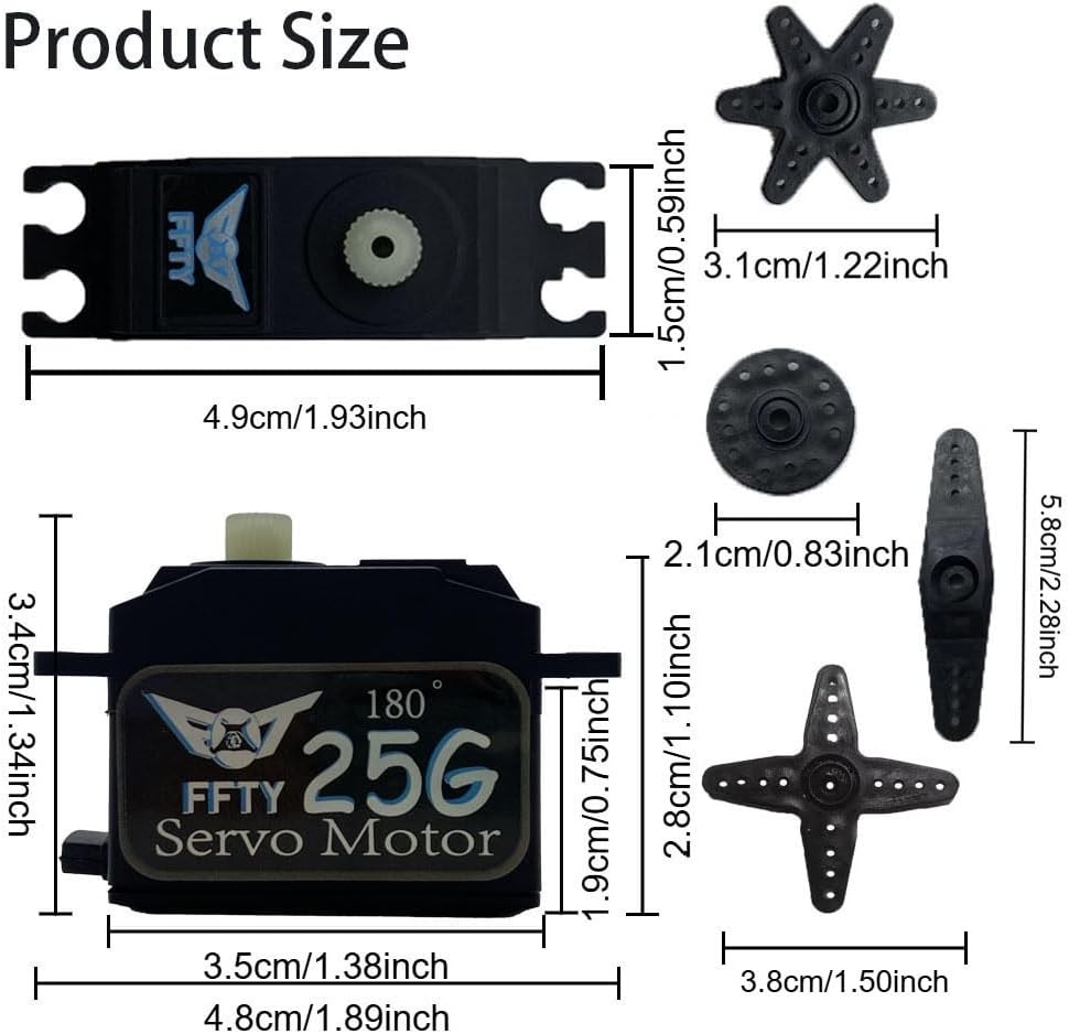 2PCS 25G Micro Servo, RC Mini Digital Servo Motor Control Angle 180° for...