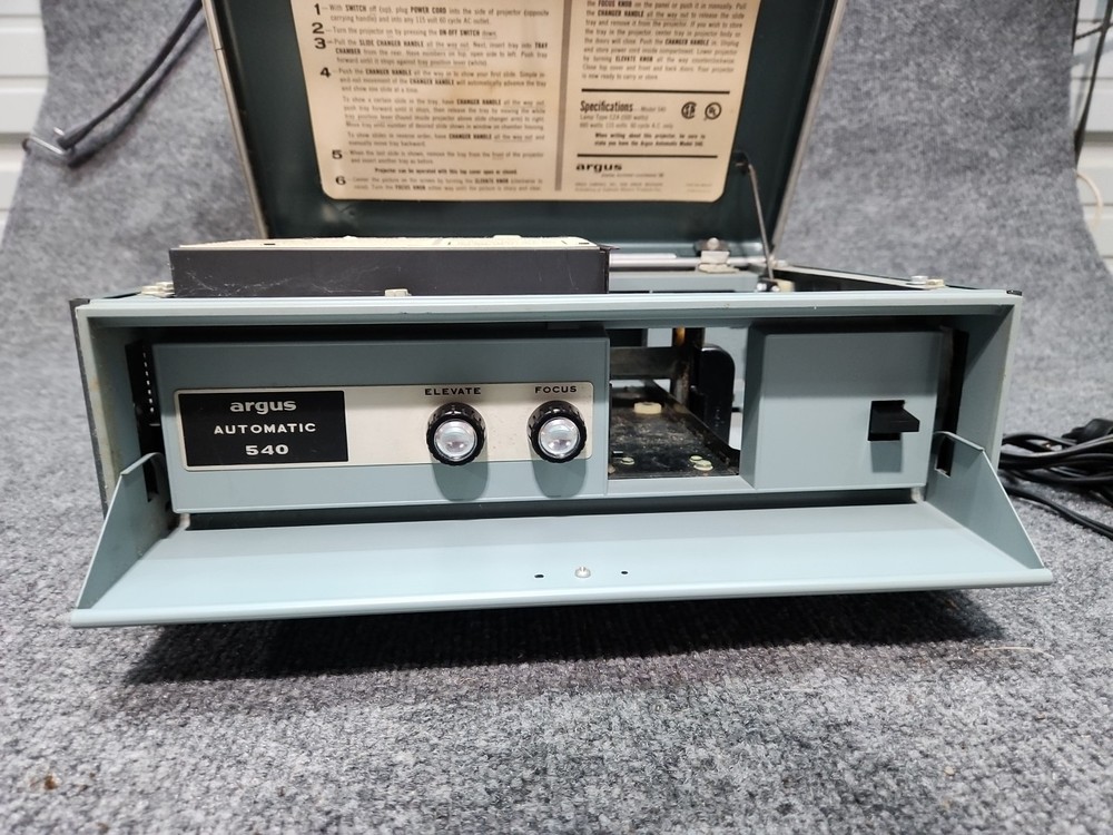 Argus 540 Slide Projector Vintage 1950s Tech Green Automatic