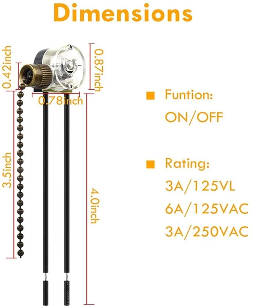 Ceiling Fan Light Switch Zing Ear Pull Chain ZE-109 1, Bronze