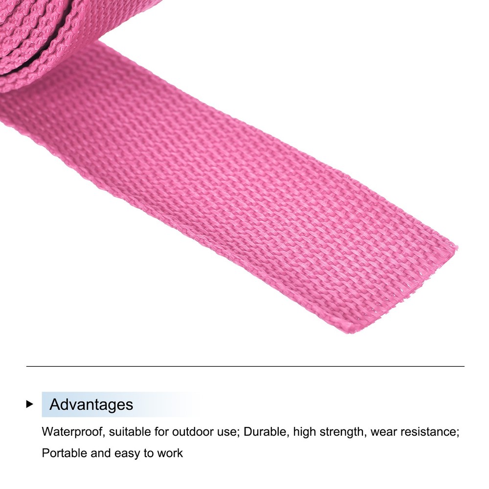 Lightweight Polypropylene Webbing Strap 3.8cm 10 Yard Rose Red