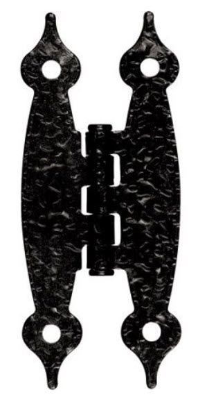 Pair Hinges - Hammered Black - Flush 3 1/2"