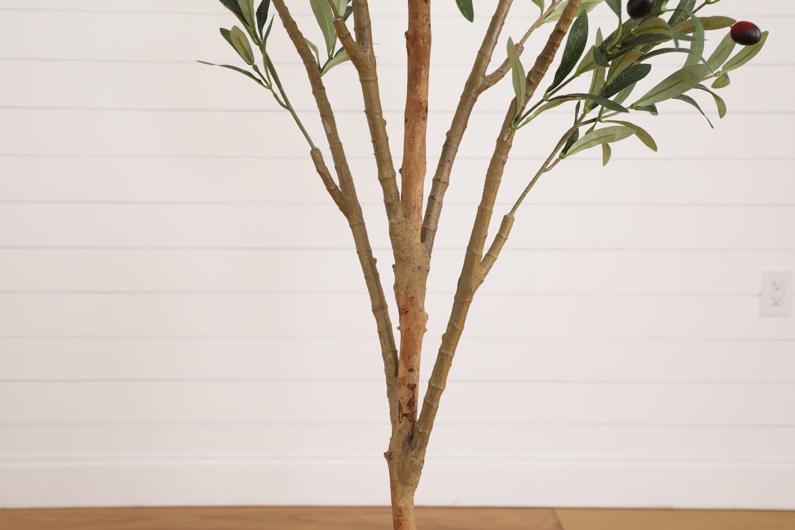 7ft Olive Minimalist Artificial Tree with Natural Trunk Home Decor. Retail $149