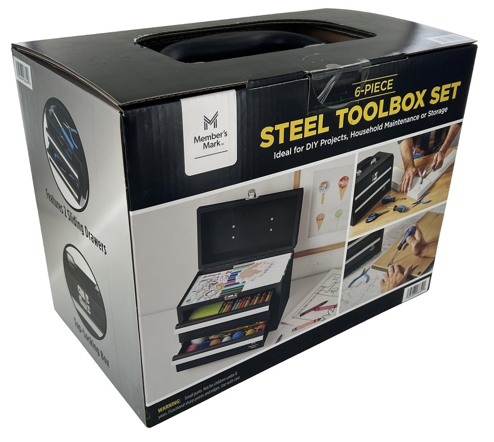 Member's Mark 11" Toolbox with 5 Piece Tool Set - Black