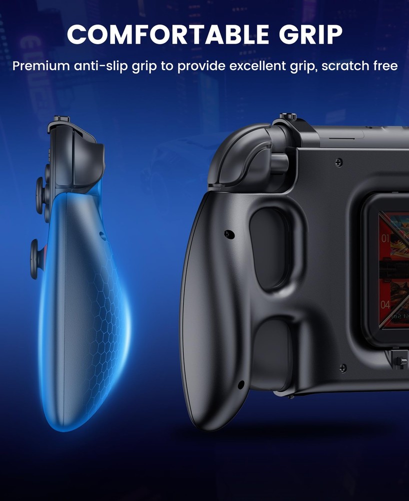 Enhanced Switch 2 Grip - Ergonomic Hard Shell with 6 Game Slots & Front Cover...
