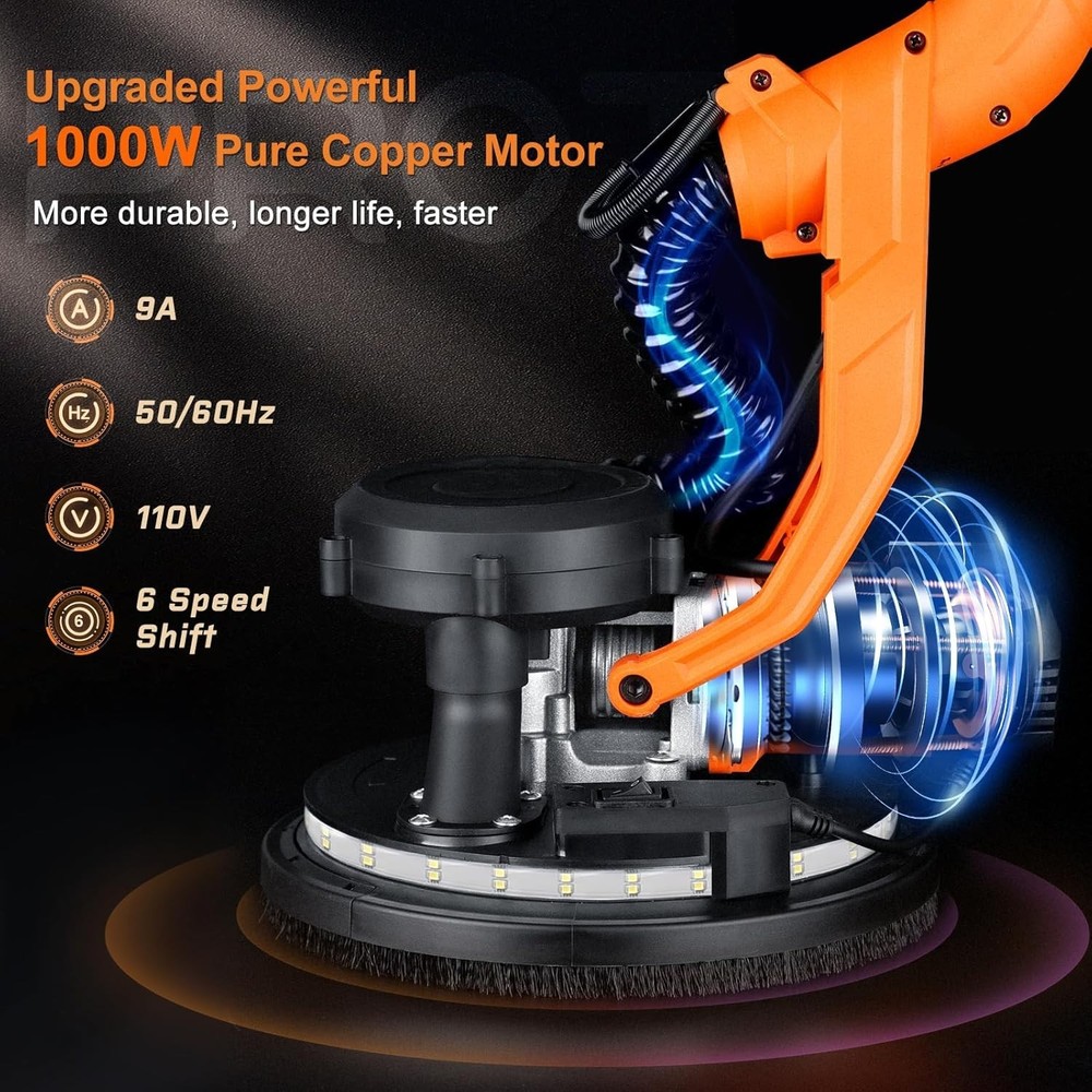 Professional Drywall Sander with Extendable Handle and Efficient Dust Collection